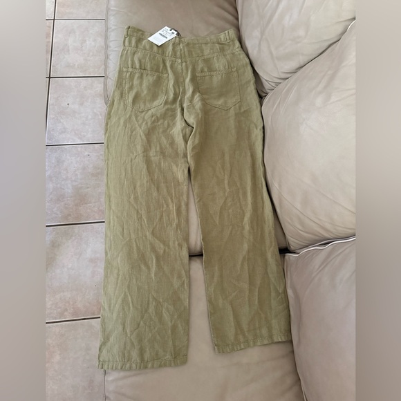 Zara 100% Linen Relaxed Wide Leg Pants - Picture 13 of 15